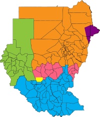 Abyei (yellow) is seeing a massive influx of nomads