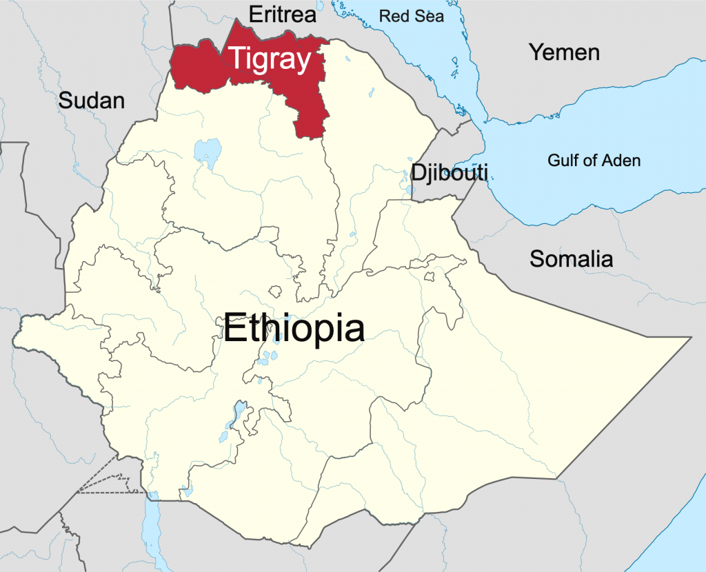 Tigray In Ethiopia Map 1024x830 