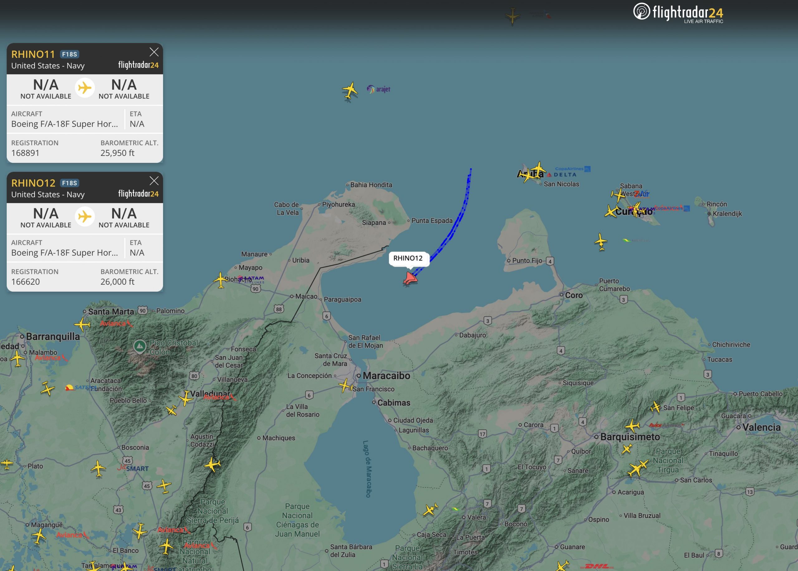 US Flies Two Fighter Jets Deep Into Gulf of Venezuela in Closest Approach to Country