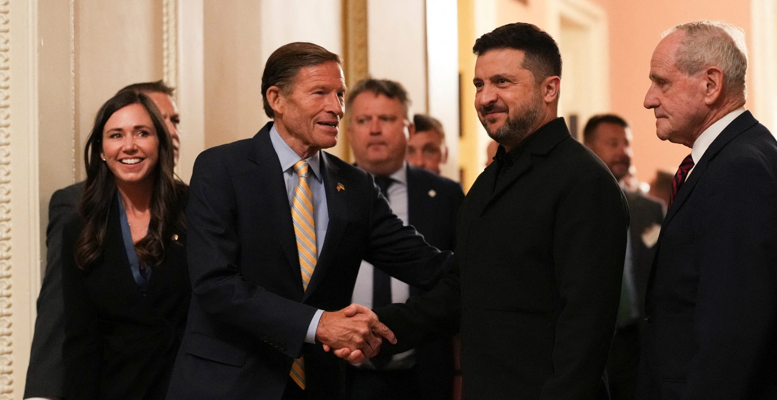 Senate Votes Russia Sanctions, Zelensky Watches
